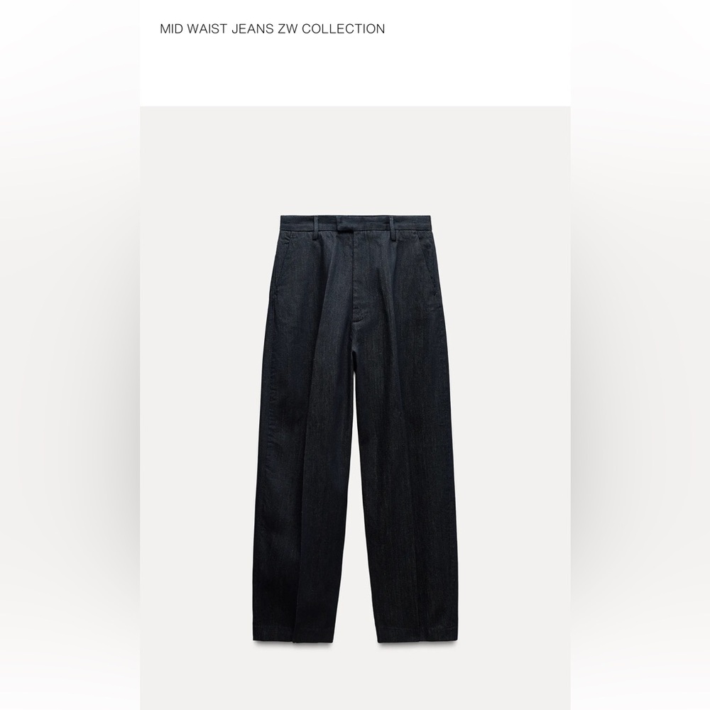 Zara women mid waist indigo wide leg jeans. NWOT